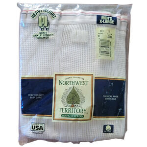 Vintage Northwest Territory Thermal Pants Men’s XL Ecru Heavyweight Cotton USA